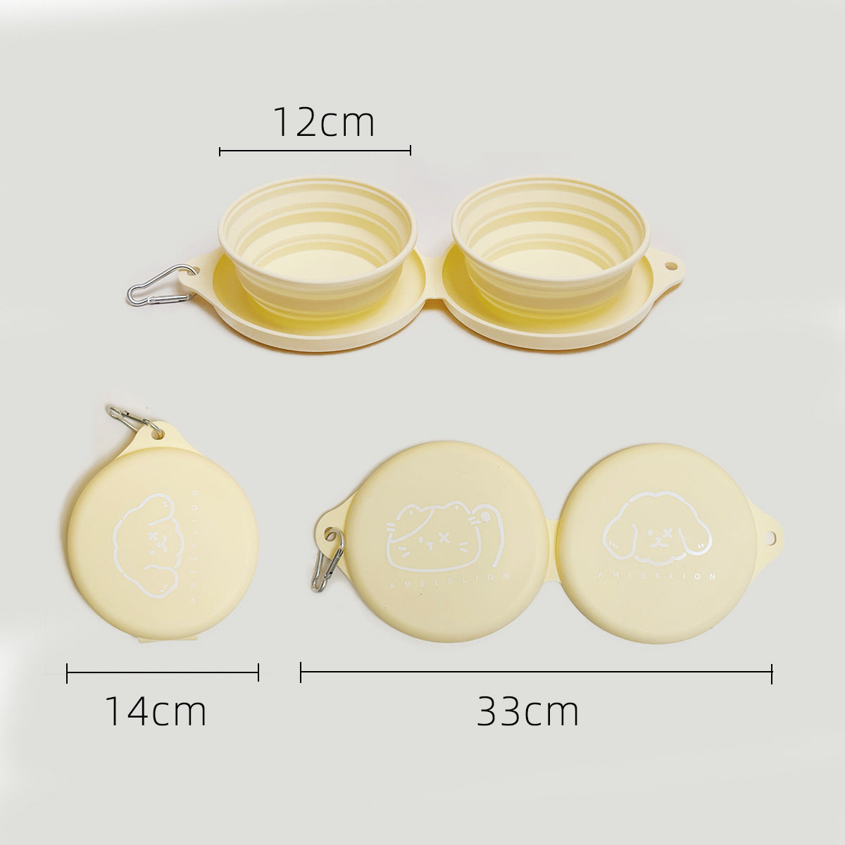 Portable Collapsible pet Travel Bowl – Hanging Silicone  Food & Water Outdoors