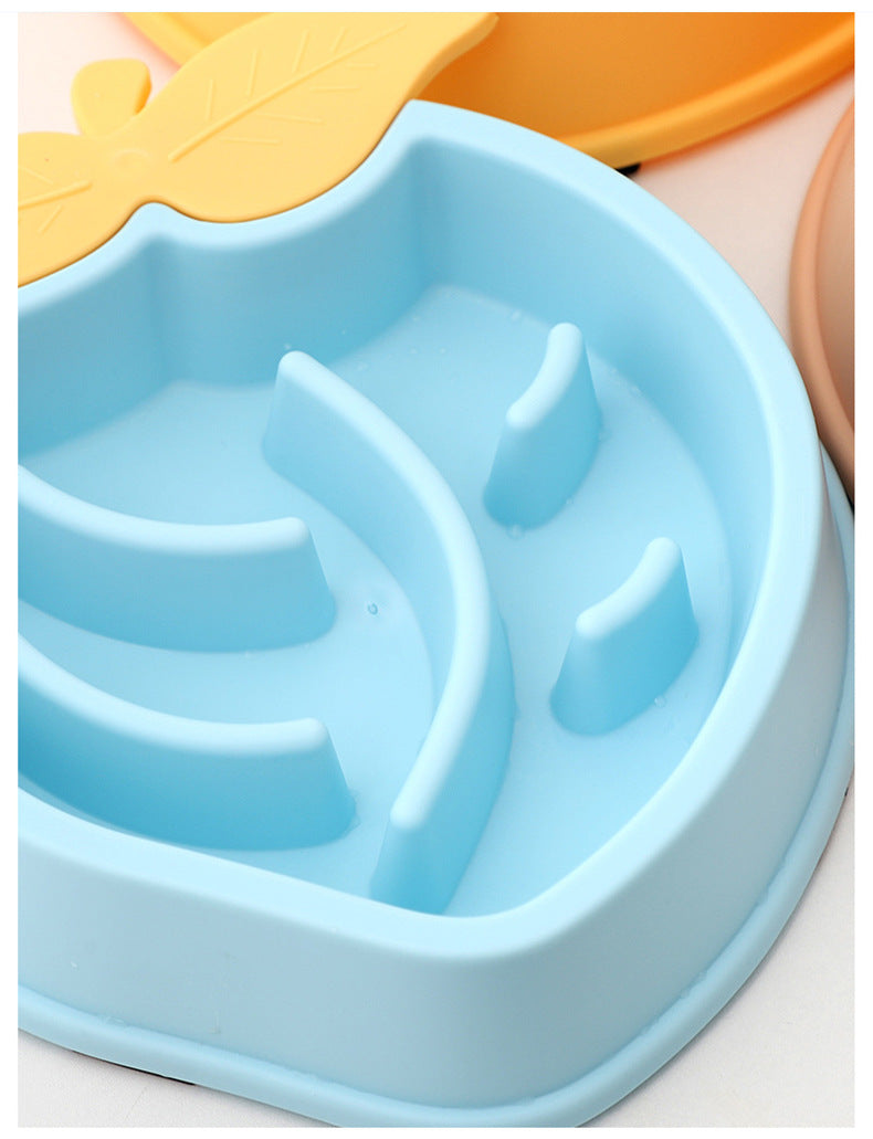 Cute Fruit Design Pet Slow Feeder Bowl – Anti-Gulping & Non-Slip