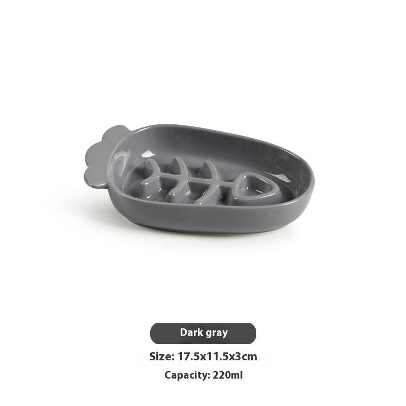 Slow Food Pet Bowl Ceramic Anti-choking Dog Meal Bowl Cat Puppy Drink Bowl Anti-knock Pet Food Plate Shallow Mouth - NoKa&AuroraStone