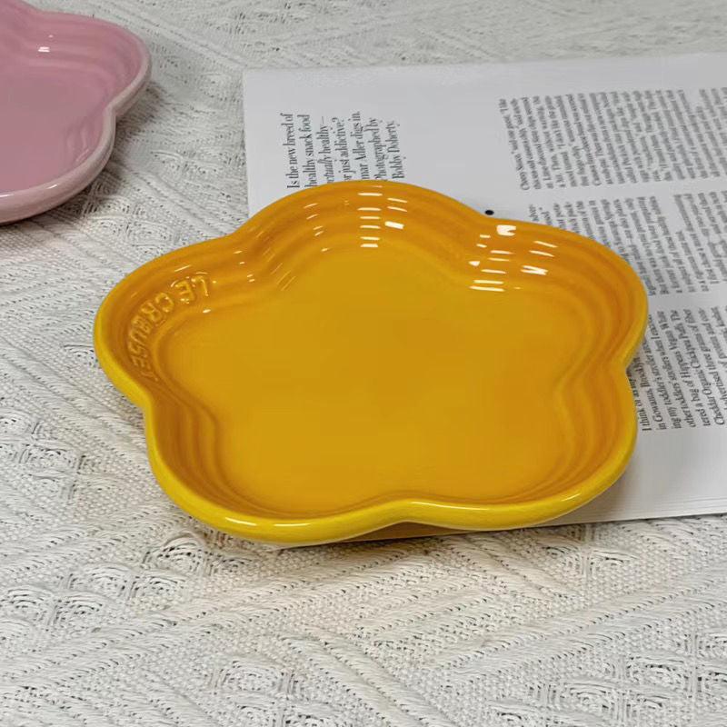 19 color rainbow plum blossom ceramic plate, French flower plate, dining plate, pet gradient - NoKa&AuroraStone