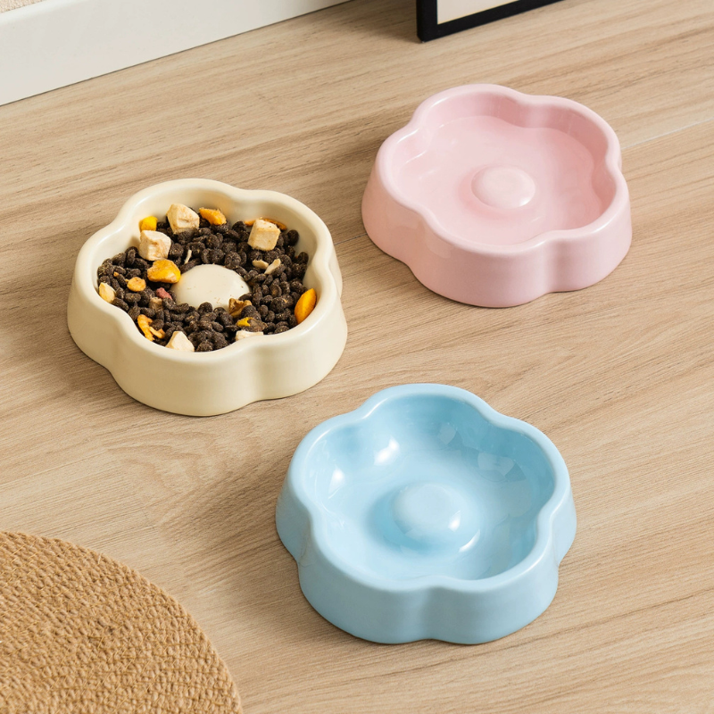 Ceramic Slow Feeder Bowl for Cats & Small Dogs
