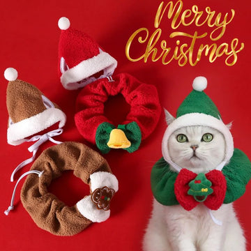 Plush Christmas Pet Outfit Set – Holiday Costume for Cats & Small Dogs (Fits up to 10kg)