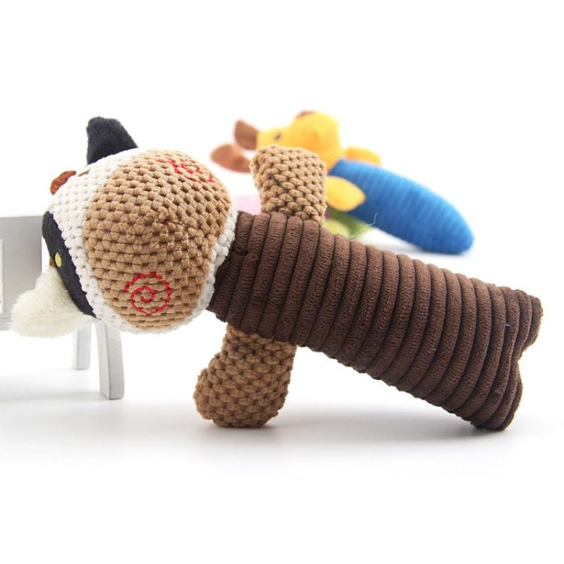 3-Piece Soft Squeaky Dog Toy Set – Plush Chew Toys for Small and Medium Pets