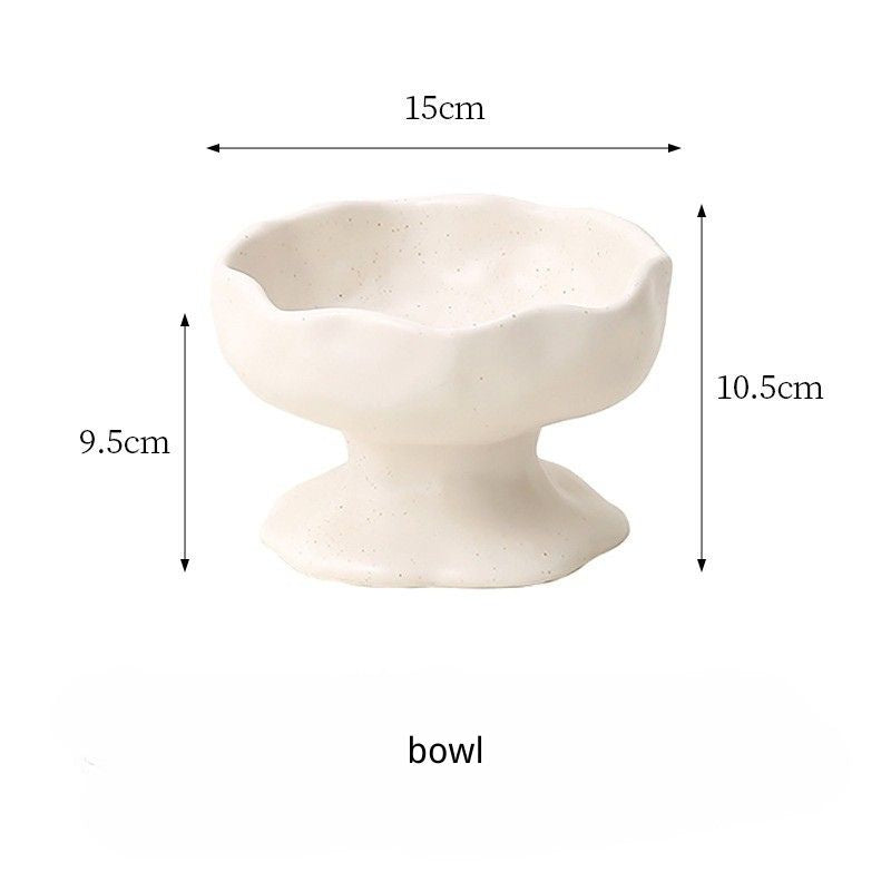 Ink-Style Ceramic Elevated Pet Bowl – Tilted Slow Feeder, Anti-Choke, Suitable for Cats and Dogs