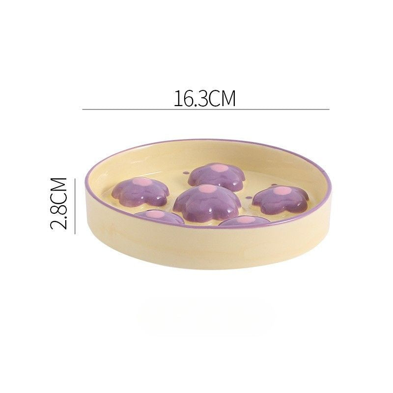Ceramic Slow Feeder Bowl – 4 Colors, Suitable for Cats & Dogs