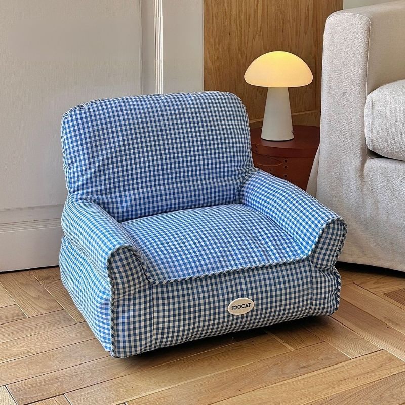 Animal Cotton & Linen Pet Sofa Bed｜Removable Cover Lounger for Cats, Small Dogs