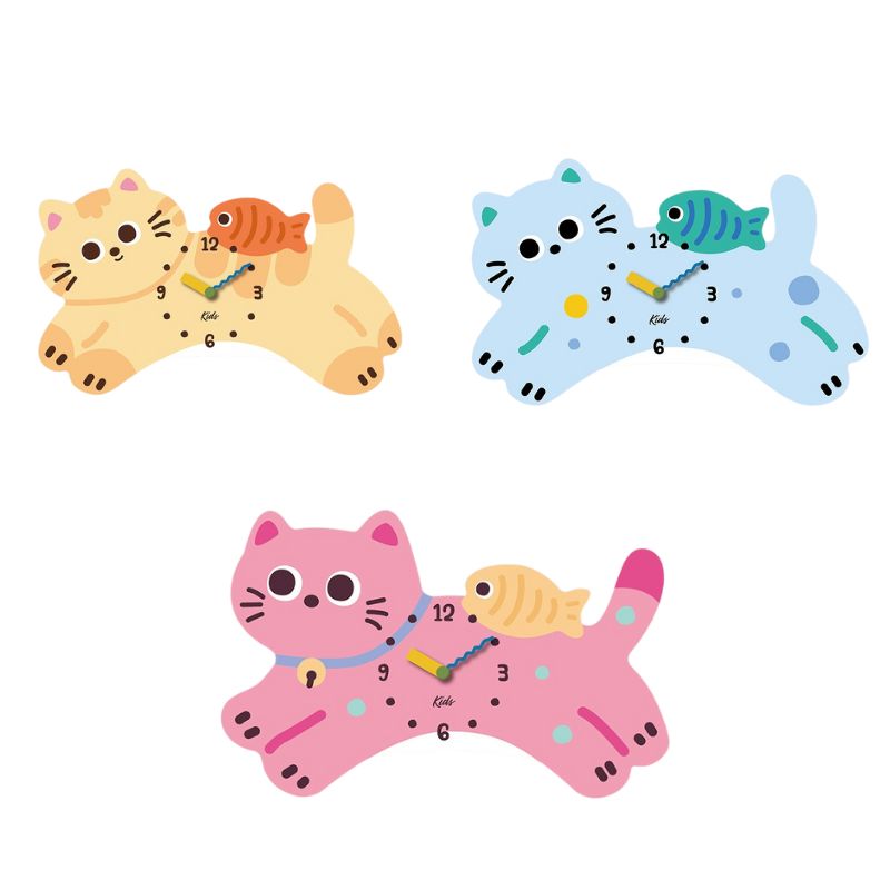 Acrylic Cat-Shaped Wall Clock | Silent Quartz Movement – Wall-Mount or Desktop