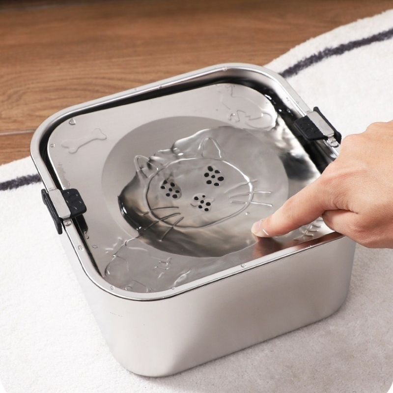 Spill-proof stainless steel cat and dog water bowl 3L 5L