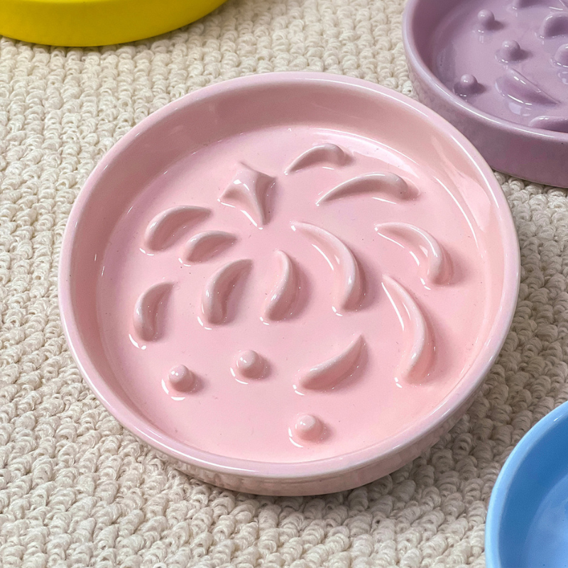 6-Inch Ceramic Slow Feeder Plate – For Cats & Small Dogs – view 3