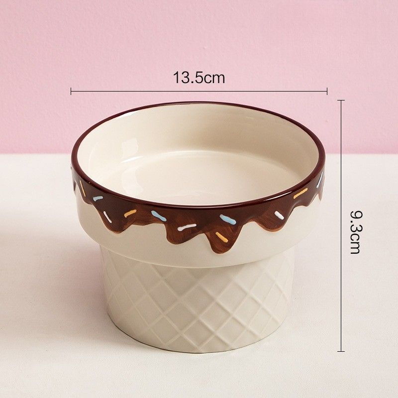 Elevated Ceramic Cat Bowl – Tilted Design for Neck Protection & Easy Eating
