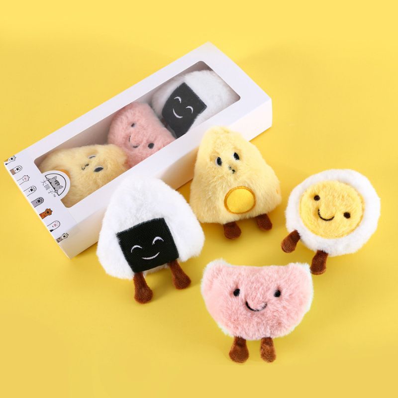 4pcs Interactive Plush Cat Toy with Bell – Soft Squeaky Crinkle Toy