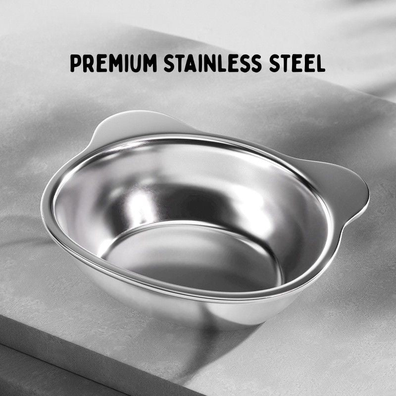 Raised Stainless Steel Pet Bowl with Base