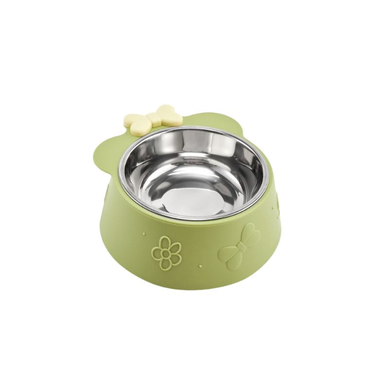 Stainless Steel Raised Pet Bowl – Durable Feeder for Dogs and Cats, Neck-Friendly Design