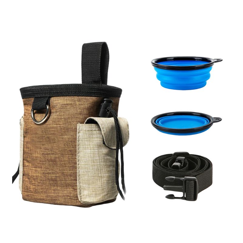 Dog Treat Training Waist Bag｜Portable Poop Bag Holder｜Hands-Free Dog Walking Pouch with Multi-Storage