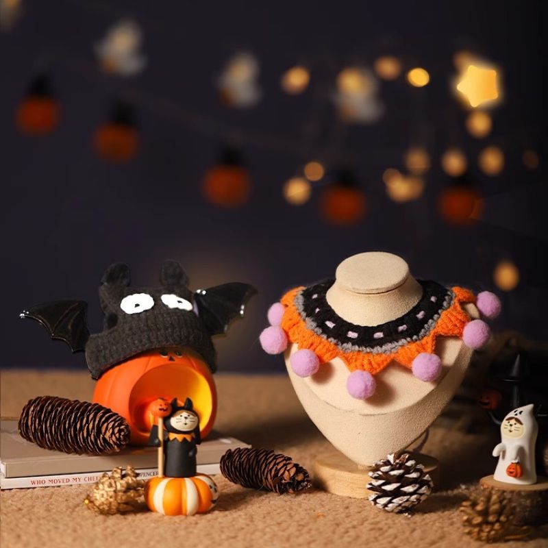 Handmade Halloween Collar for Small Pets – Festive Cat & Small Dog Accessory
