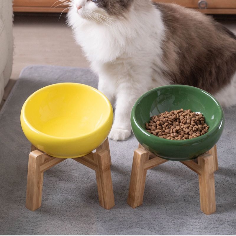 Vibrant Underglaze Ceramic Pet Bowl ｜Elevated Underglaze Feeder