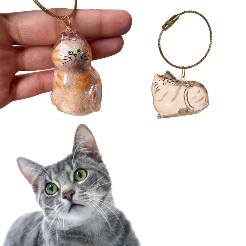 Cat Fur Keepsake Pendant – Creative Pet Hair Storage Decoration for Cat Lovers