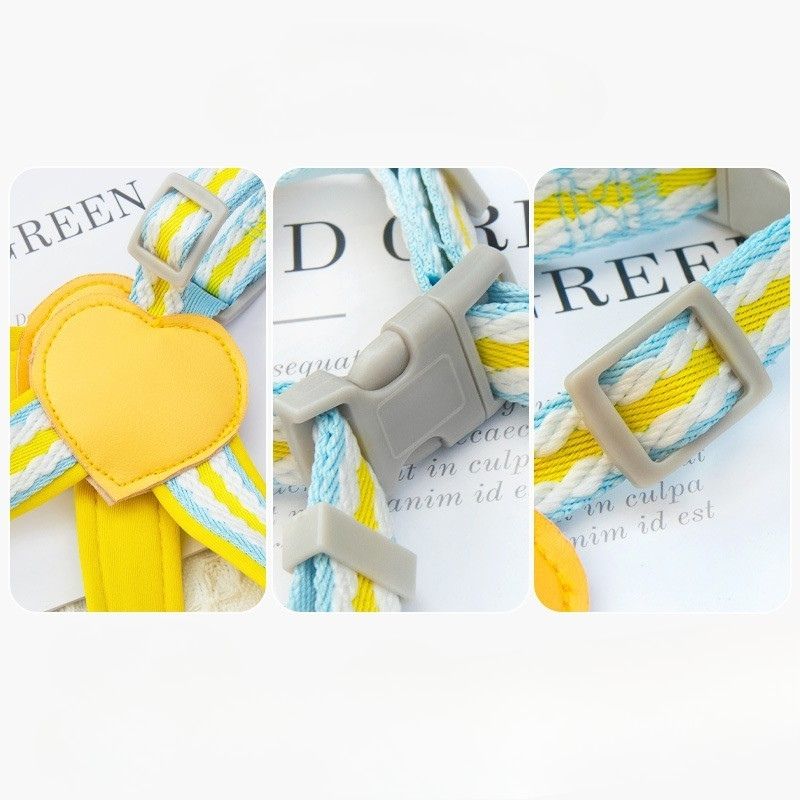 Pastel Dog Harness with Hearts – All Sizes+ Free Leash
