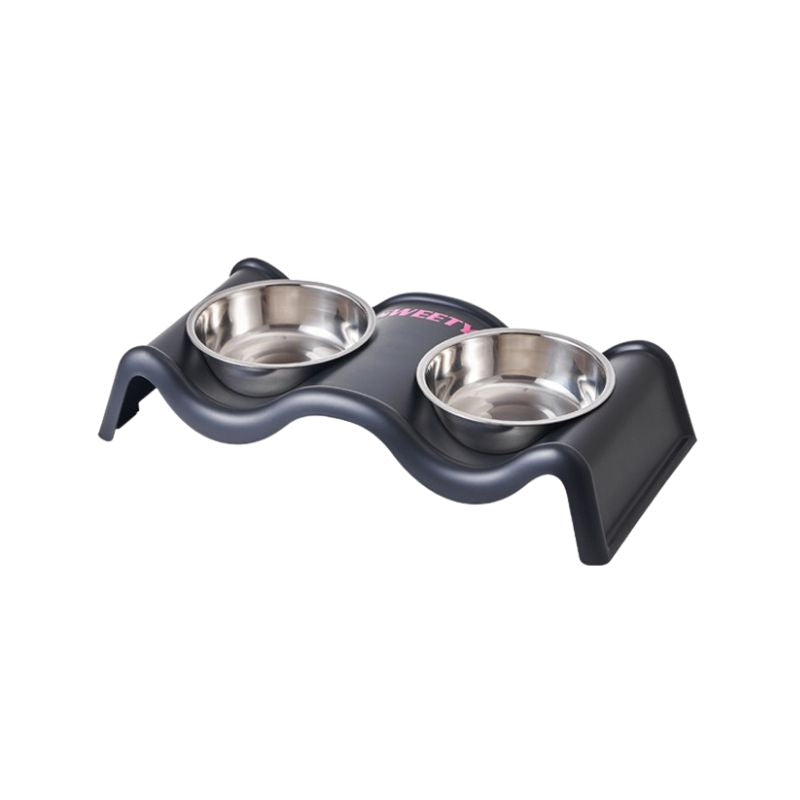 Elevated Double Pet Bowl Set – Raised Stainless Steel Feeder for Dogs and Cats
