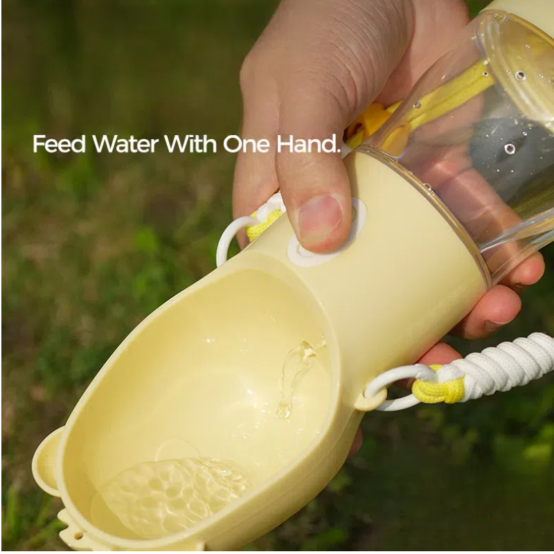 Hands-Free Portable Pet Water Bottle - Leak-Proof Dog Travel Cup with Shoulder Strap