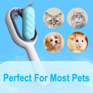 3-in-1 Pet Grooming Tool: Wet Brush with Water Tank, Hair Removal Comb, and Sticky Brush for Cats