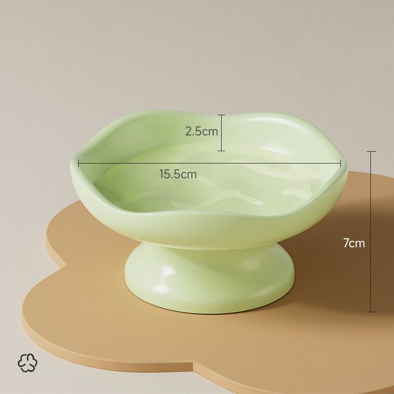 Hand-Pressed High Stand Ceramic Pet Bowl