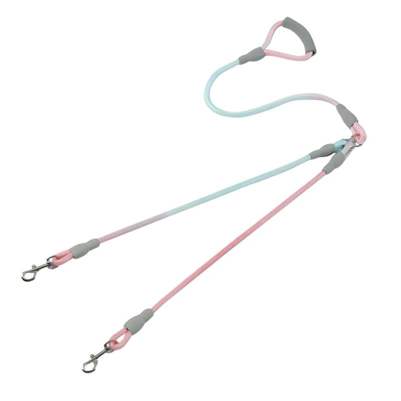 Dual Dog Leash｜No-Tangle Two-Dog Lead with Comfortable Handle for Walking Two Pets