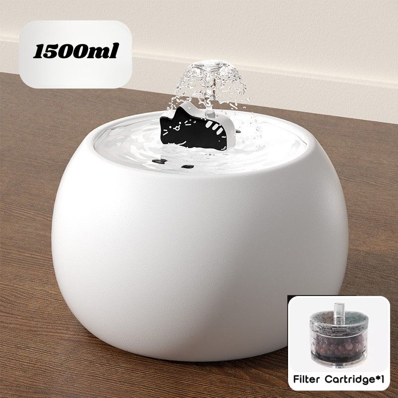 Zen-Inspired Ceramic Pet Fountain with Kiyoyu Motif｜Silent Flow｜Oriental Aesthetic for Cats & Dogs