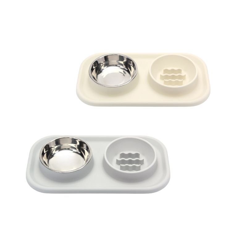 Eat Slower, Stay Healthier – 2-in-1 Slow Feeder & Water Bowl with Built-in Anti-Ant Barrier