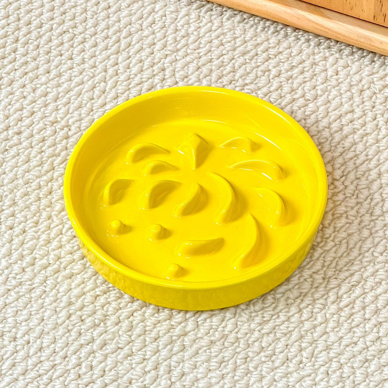 6-Inch Ceramic Slow Feeder Plate – For Cats & Small Dogs – view 4