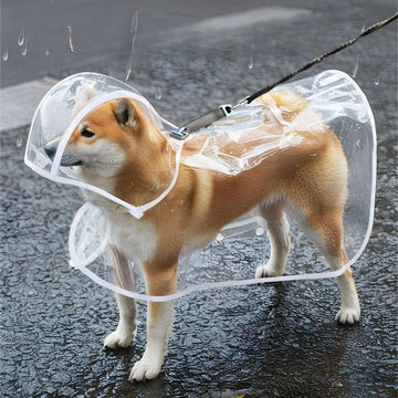 Transparent Waterproof Dog Raincoat – Lightweight Pet Rain Jacket, Multiple Sizes Available