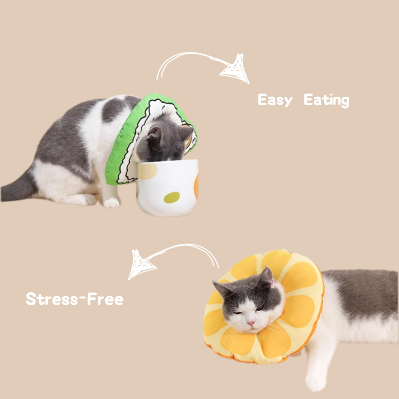 Adjustable Cat Recovery Collar - Soft E-Cone for Kittens/Dogs After Surgery, Anti-Lick Wound Protector with Breathable Design