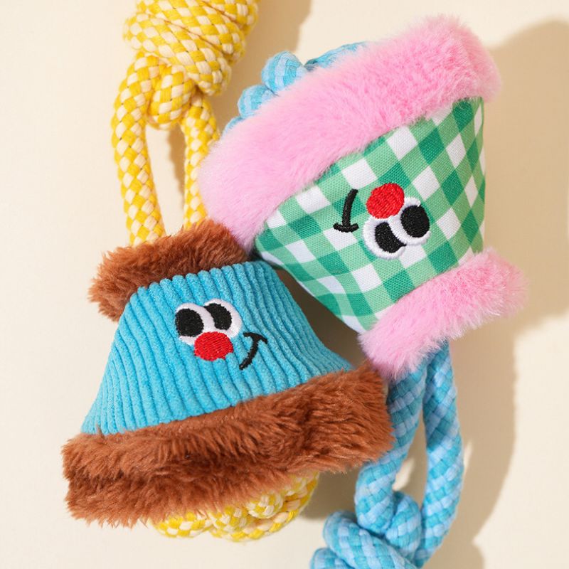 Macaron Rope Dog Toy | Eco-Friendly Cotton Tug & Chew | Dental Care & Interactive Play