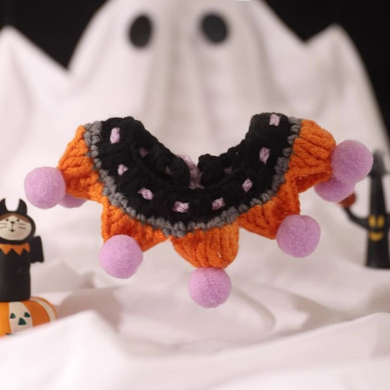 Handmade Halloween Collar for Small Pets – Festive Cat & Small Dog Accessory