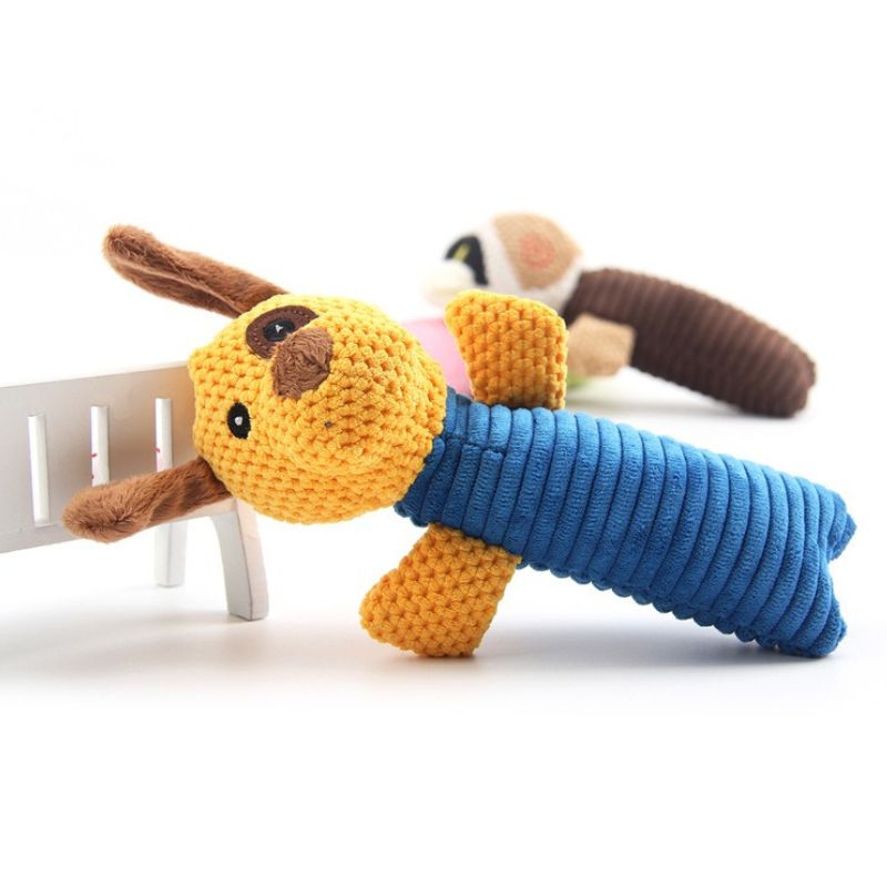 3-Piece Soft Squeaky Dog Toy Set – Plush Chew Toys for Small and Medium Pets