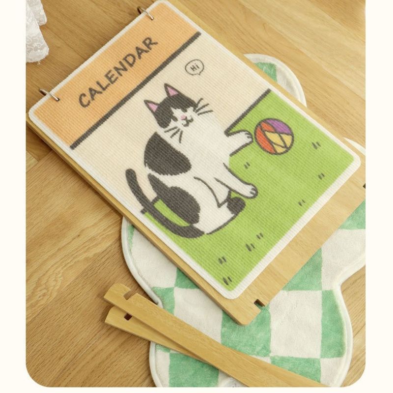 Calendar-Style Cat Scratcher – Cute Desktop Scratching Board with Replaceable Refill, Low-Lint, No Mess