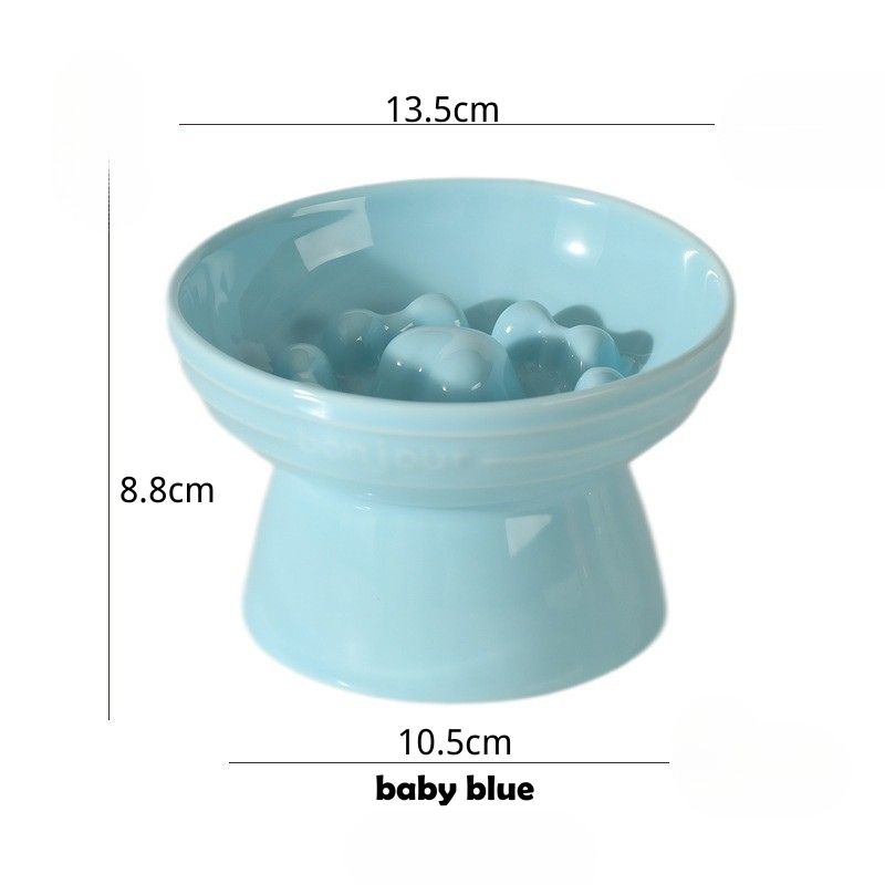 Heart-Shaped Elevated Ceramic Slow Feeder Bowl – Anti-Gulping Design for Dogs & Cats