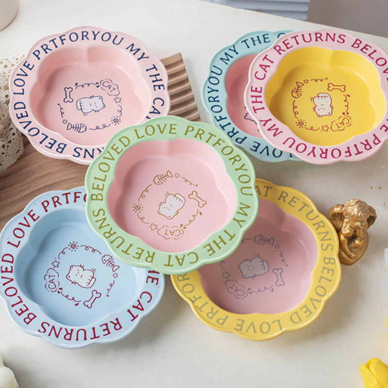 6-Inch Ceramic Cat Plate 200ml – Matte Finish Pet Bowl for Cats & Small Dogs