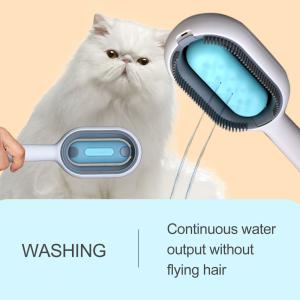 3-in-1 Pet Grooming Tool: Wet Brush with Water Tank, Hair Removal Comb, and Sticky Brush for Cats