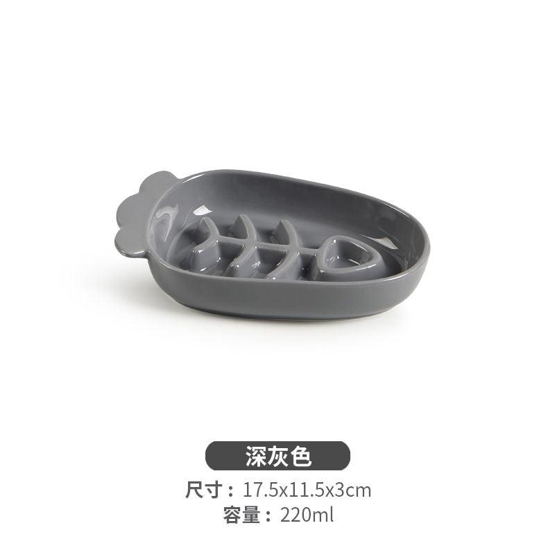 Slow Food Pet Bowl Ceramic Anti-choking Dog Meal Bowl Cat Puppy Drink Bowl Anti-knock Pet Food Plate Shallow Mouth - NoKa&AuroraStone