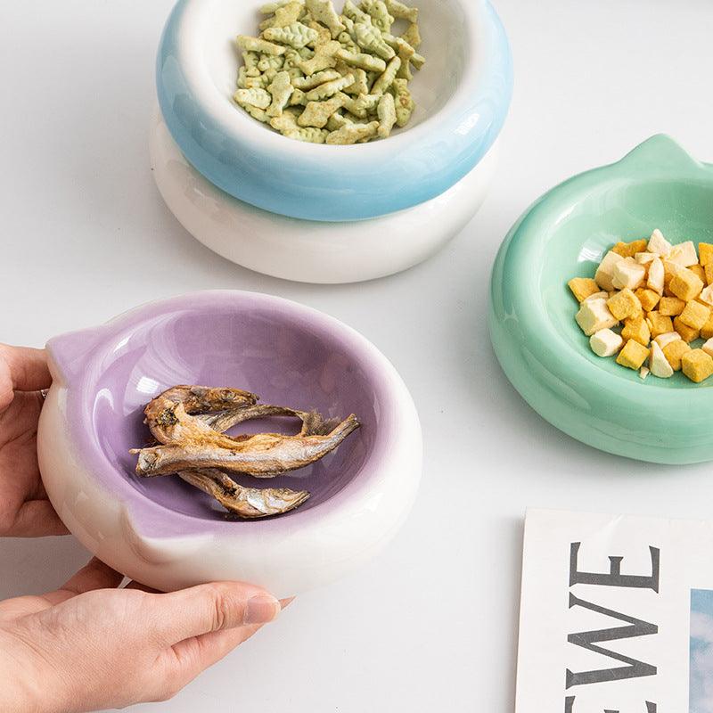 Reading way ceramic cat bowl dinner plate dog food basin anti-knock simple modern Pet Bowl puppy drinking bowl Cat Basin - NoKa&AuroraStone