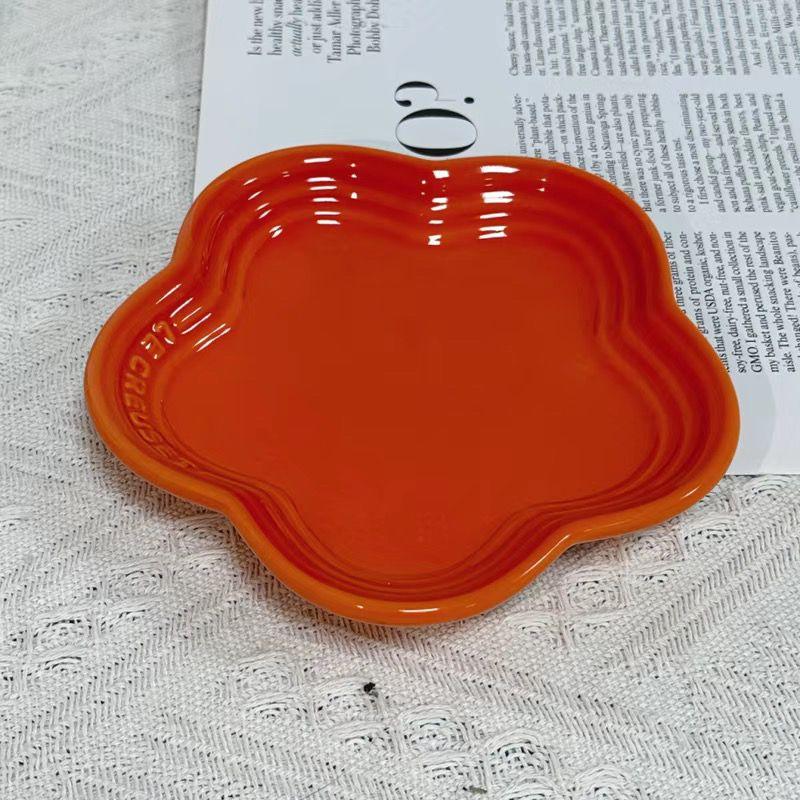 19 color rainbow plum blossom ceramic plate, French flower plate, dining plate, pet gradient - NoKa&AuroraStone
