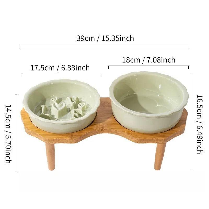 Love Series Ceramic Dog Slow Food Bowl Cat Small Dog Anti-choking Anti-slip Cervical Cute Pet Bowl Slow Food Basin - NoKa&AuroraStone