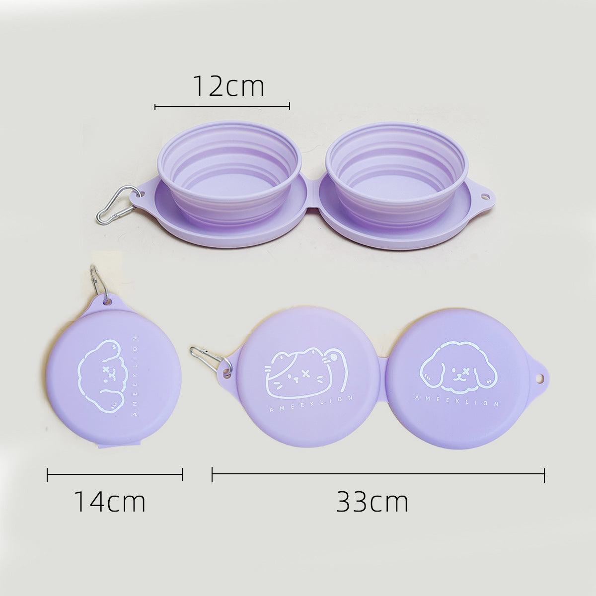 Portable Collapsible pet Travel Bowl – Hanging Silicone  Food & Water Outdoors