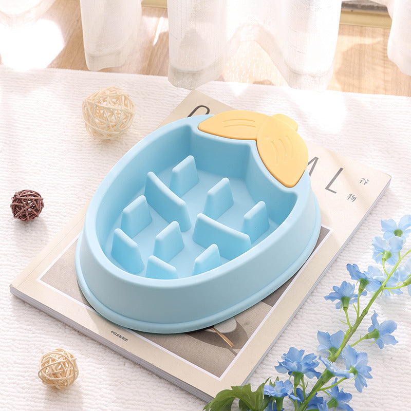 Cute Fruit Design Pet Slow Feeder Bowl – Anti-Gulping & Non-Slip