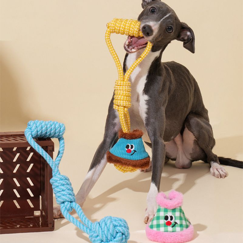Macaron Rope Dog Toy | Eco-Friendly Cotton Tug & Chew | Dental Care & Interactive Play