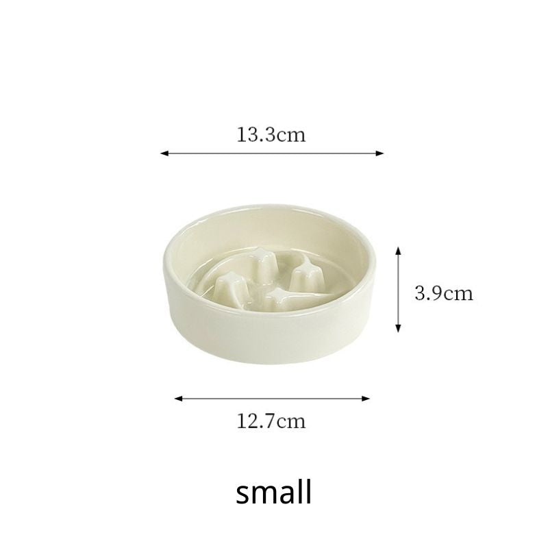 Ceramic Slow Feeder Bowl – Small for 3–5kg, Medium for 5–18kg Dogs