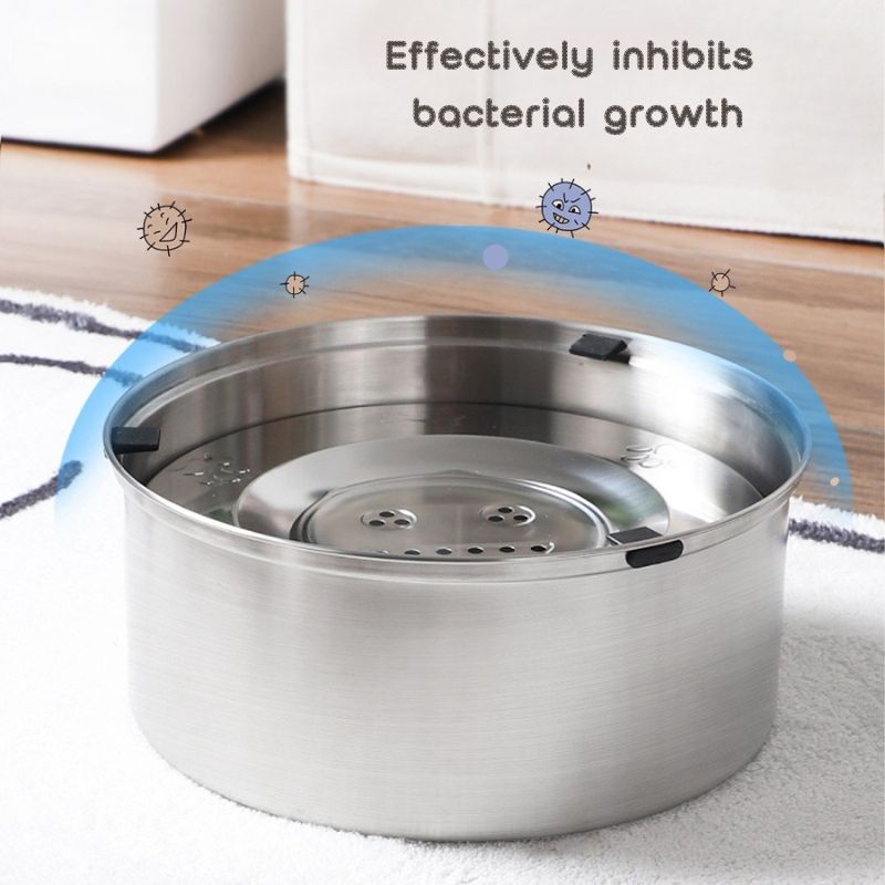 Spill-proof stainless steel cat and dog water bowl 3L 5L