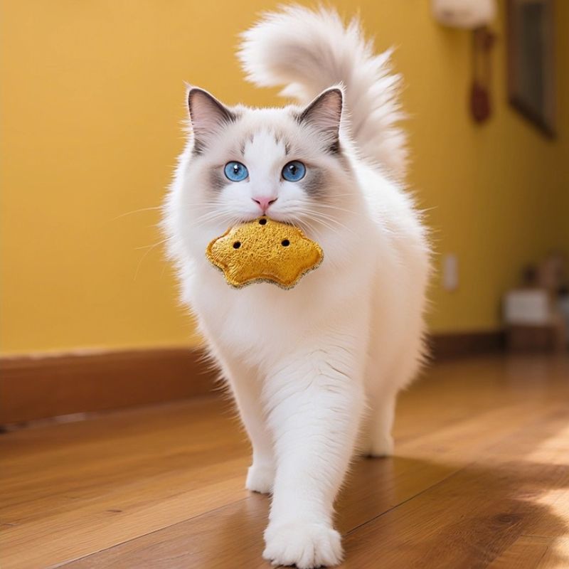 3pcs Loofah Cat Chew Toy – Self-Play Enrichment for Boredom Relief, Teeth Cleaning