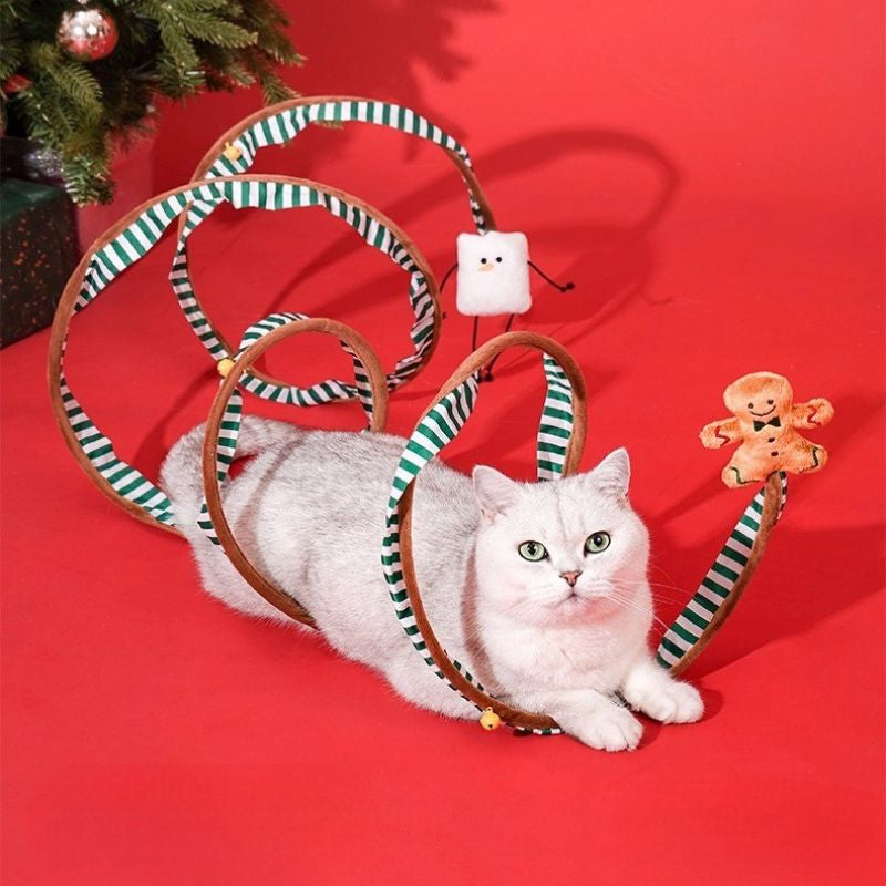 Christmas Cat Tunnel – Foldable Holiday Play Tunnel